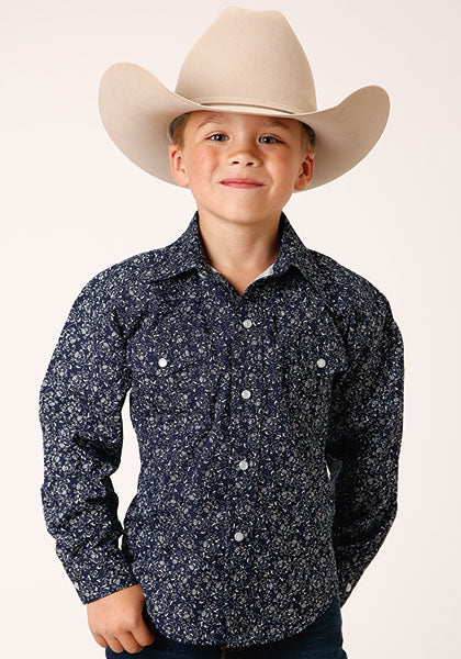 Karman Classics Boy's Long Sleeve Snap Front Western Shirt