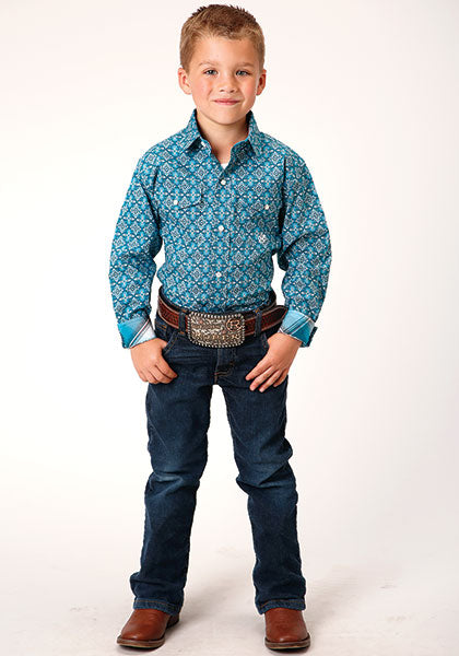 Roper Boy's Victoran Foulard Long Sleeve Western Shirt