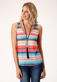 Roper Ladies Sweater Knit V Neck Sleeveless Shirt