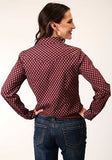 Roper Ladies Red Currant Long Sleeve Western Shirt