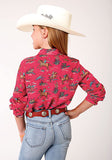 Roper Girls Long Sleeve Print Western Blouse