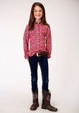 Roper Girls Long Sleeve Print Western Blouse