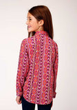 Roper Girls Long Sleeve Print Western Blouse