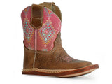 Roper Baby/Infant Dakota Square Toe Waxy Brown Leather Boot