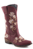 Roper Women's Vintage Wine Textile Faux Leather Snip Toe Boot
