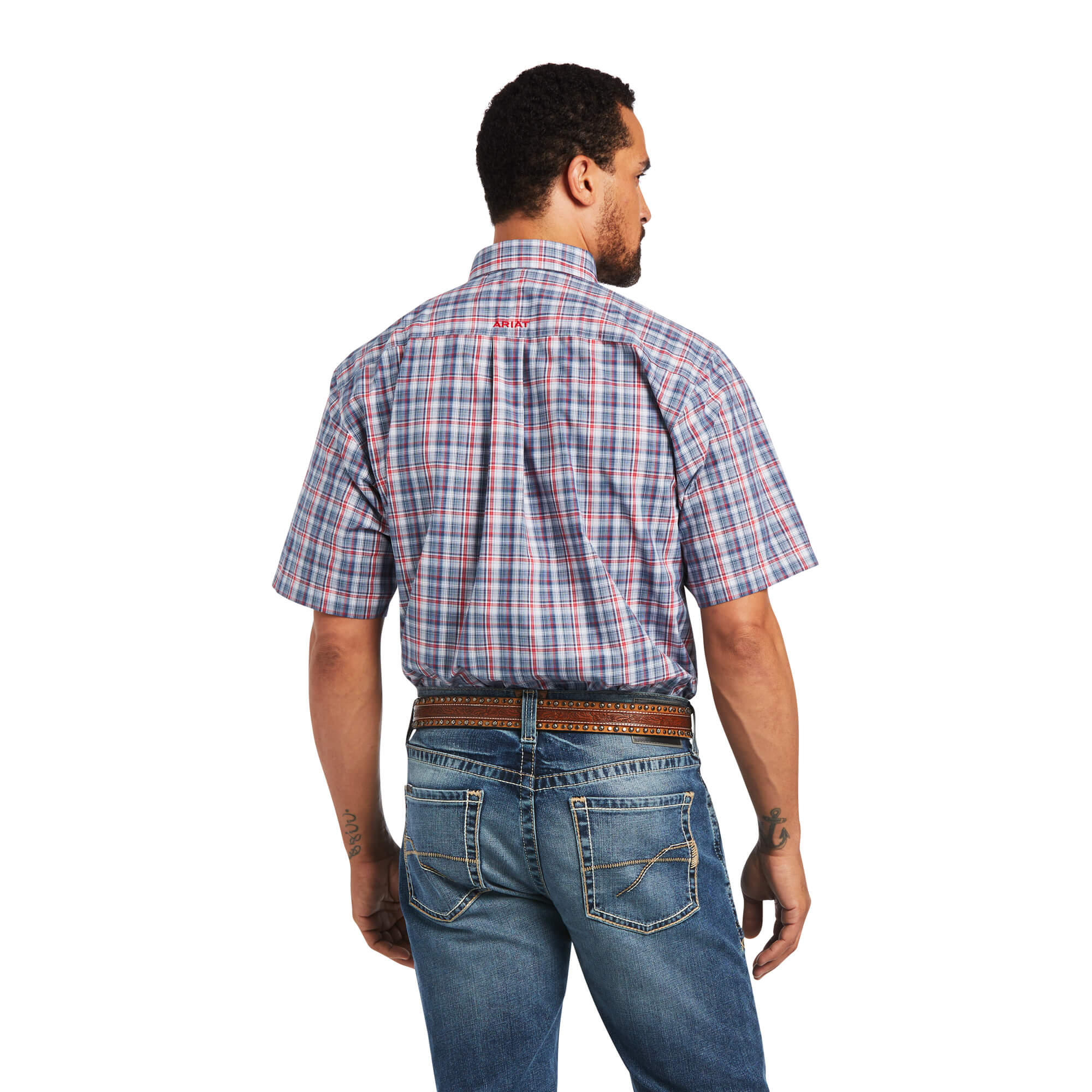 ariat dress shirts short sleeve Ariat 10058741 Mens Wrinkle Free Ellis Classic Fit Short Sleeve Shirt J.C. Western Wear