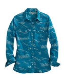Tin Haul Ladies Allover Print Long Sleeve Shirt