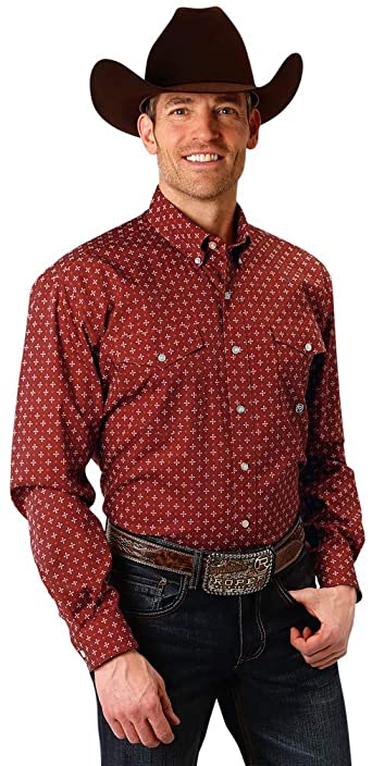 Roper Men's Red Foulard Long Sleeve Shirt