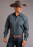 Stetson Men's Steel Paisley Print Long Sleeve Shirt