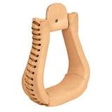 Weaver Natural Leather Covered Bell Stirrups