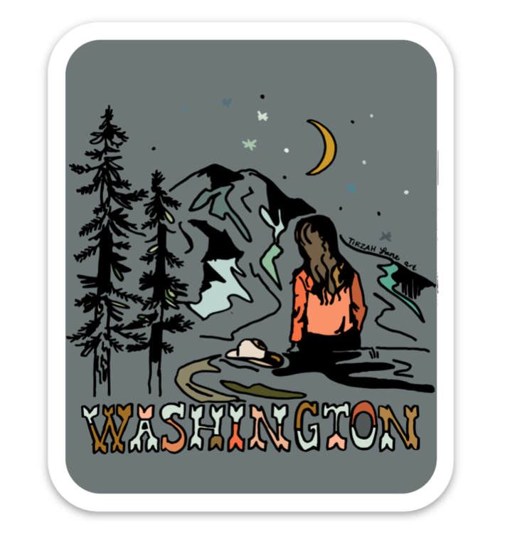 50 States of Cowgirl: Washington State Matte Sticker