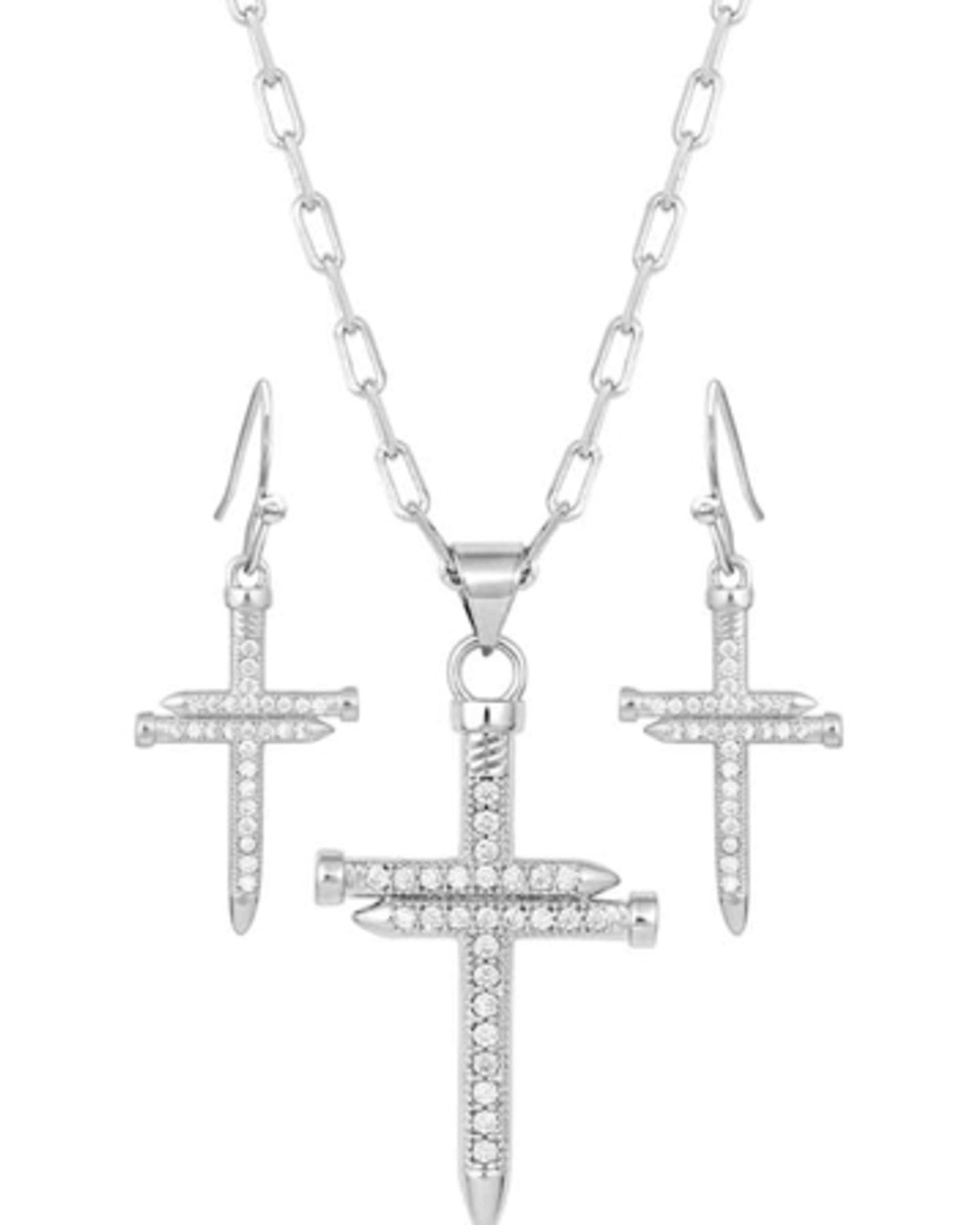 Montana Silversmiths Jewelry Set Sparkling Buffy Cross