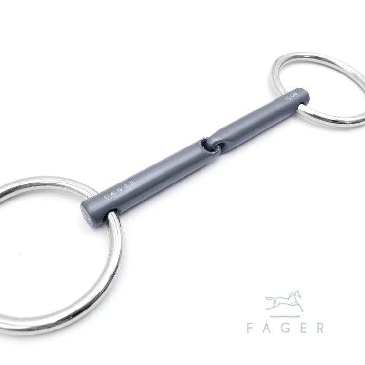Fager Madeleine Titanium Single Jointed Loose Ring Snaffle