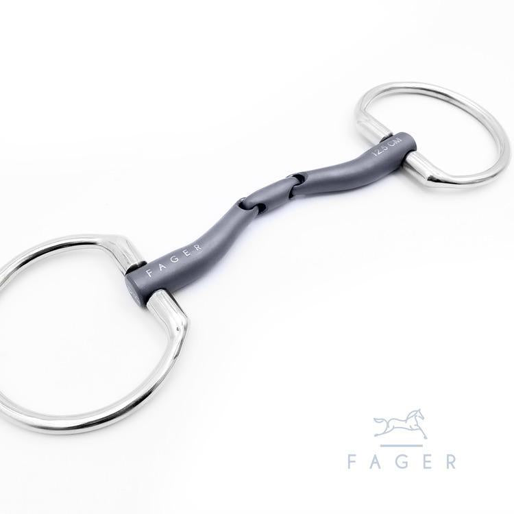 Fager Maria Titanium Double Jointed Fixed Ring Snaffle
