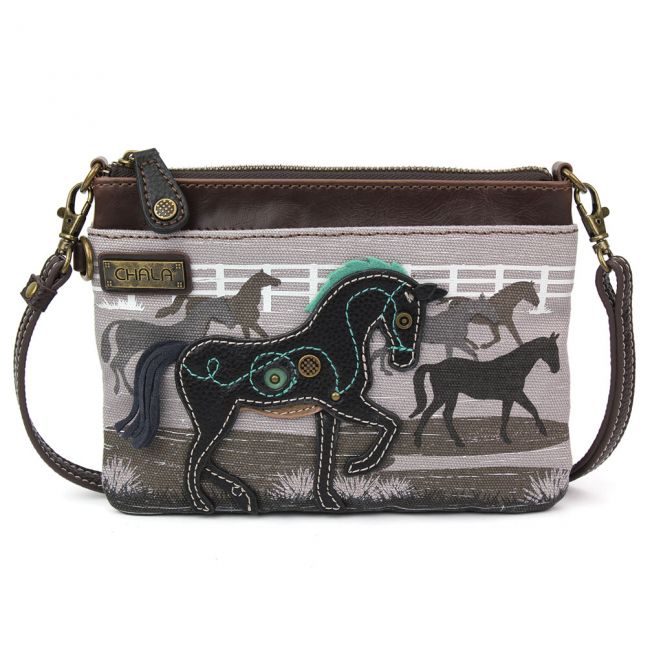 Chala Safari Horse Mini Crossbody Gray Bag