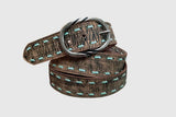 Belt Ladies Tan With Turquoise Buck Stitch