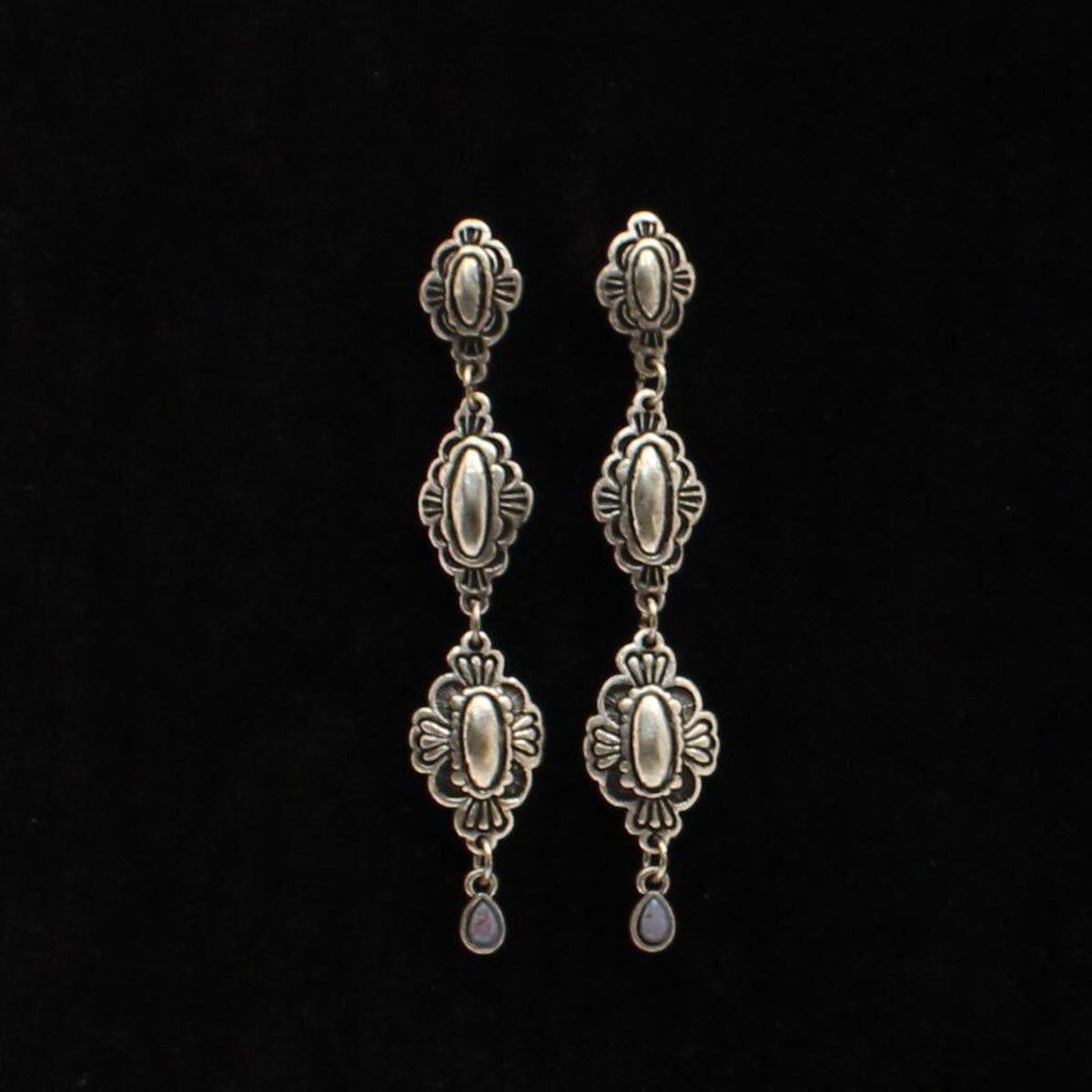 Blazin Roxx Earrings 3 Tier Blue Stone