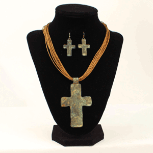 Blazin Roxx Patina Cross Jewelry Set