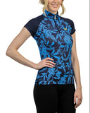 Kastel Denmark Cap Sleeve Navy & Periwinkle Climbing Vine
