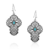 Montana Silversmiths Cathedral Turquoise Silver Cross Earrings
