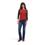 Women's Ariat REAL Arrow Classic Fit 3/4 Sleeve Tee