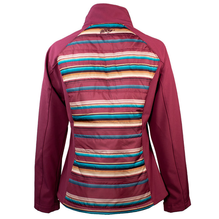Hooey Youth "Girls Soft Shell Jacket" Pink w/Pink/Turquoise Stripes
