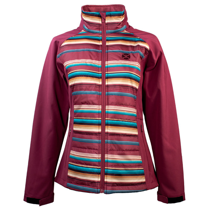 Hooey Youth "Girls Soft Shell Jacket" Pink w/Pink/Turquoise Stripes