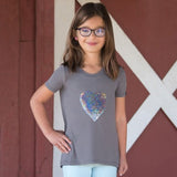 Irideon Kids Sequin Flip Heart T Shirt
