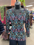 Roper Ladies Paisley 3/4 Sleeve Blouse