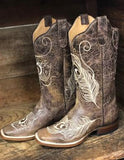 Roper Women's Wide Calf Feather Square Toe Boot