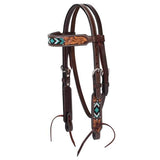 Weaver Turquoise Beaded Browband Headstall