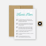 Hunt Seat Paper Thanks Mom Greeting Card