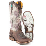 Tin Haul Womens Rosealiscious "Girls Best Friend" Sole Square Toe Boot