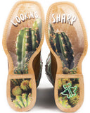 Tin Haul Womens Cactilicious "Looking Sharp" Sole Square Toe Boot