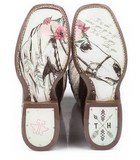 Tin Haul Womens Rosealiscious "Girls Best Friend" Sole Square Toe Boot