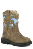 Roper Girls Toddler All Over Tan with Lights/Studs Western Boots