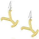 Montana Silversmiths Earring-The Y Yellowstone Brand Gold