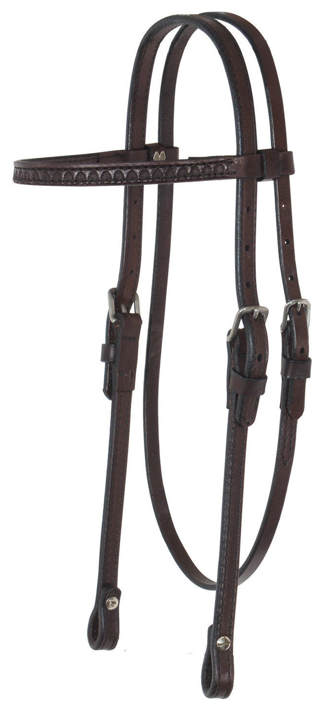 Circle Y Shell Tooled Browband Headstall