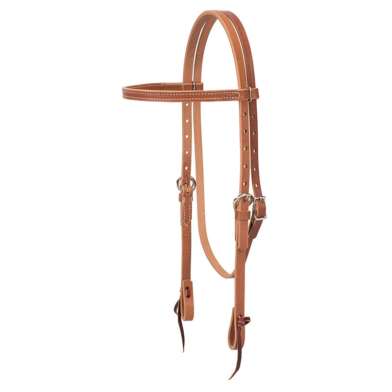 Weaver Golden Leather Browband Headstall With Tie Ends